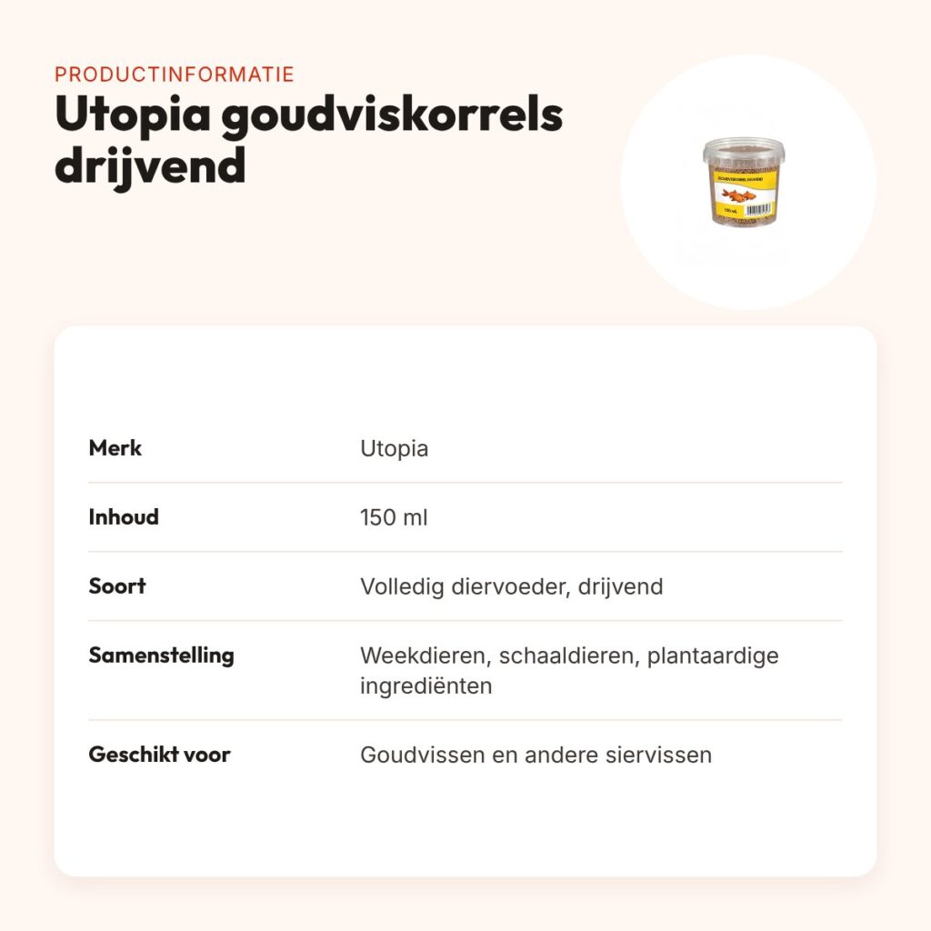 Utopia goudviskorrels drijvend 150 ml – productinformatie
