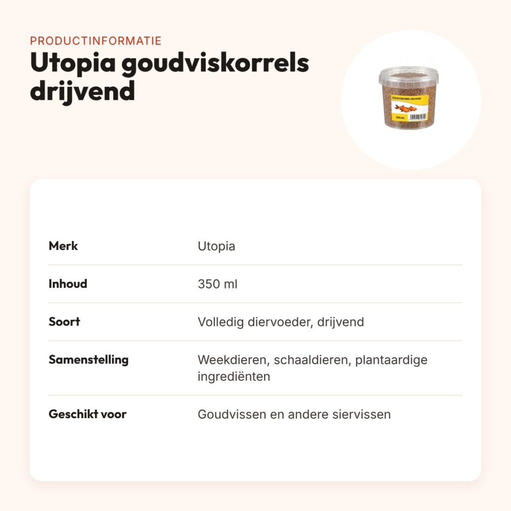 Utopia goudviskorrels drijvend 350 ml – productinformatie