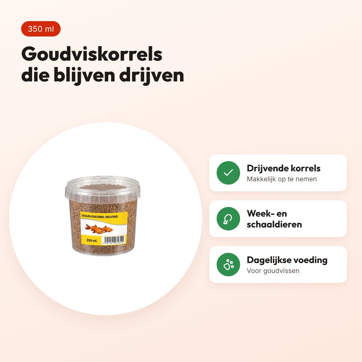 Utopia goudviskorrels drijvend 350 ml – voordelen