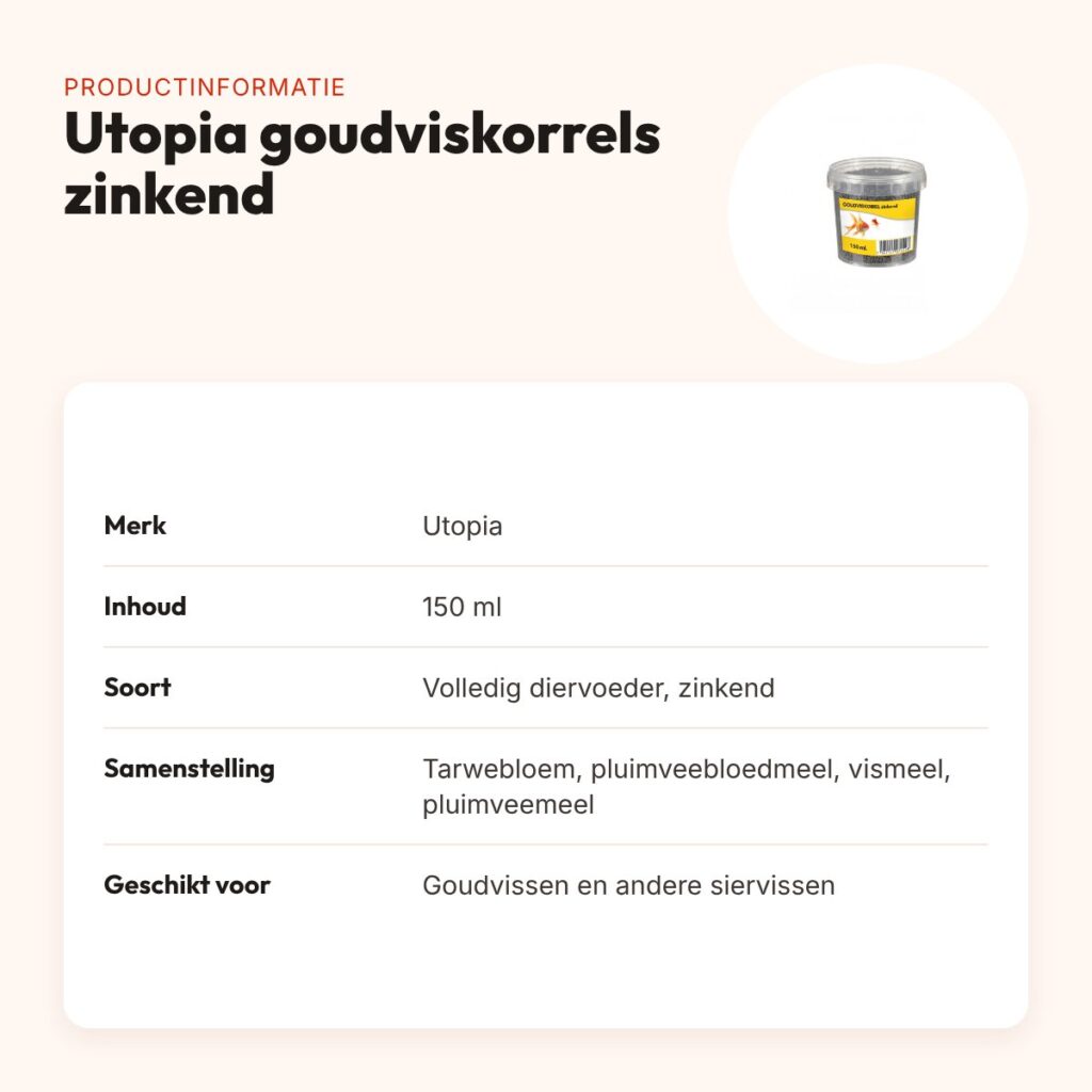 Utopia goudviskorrels zinkend 150 ml – productinformatie