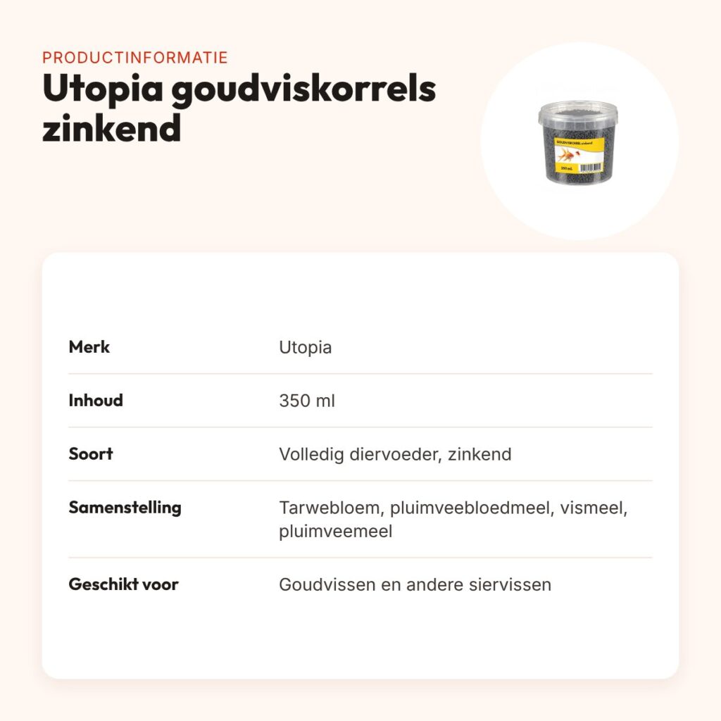 Utopia goudviskorrels zinkend 350 ml – productinformatie