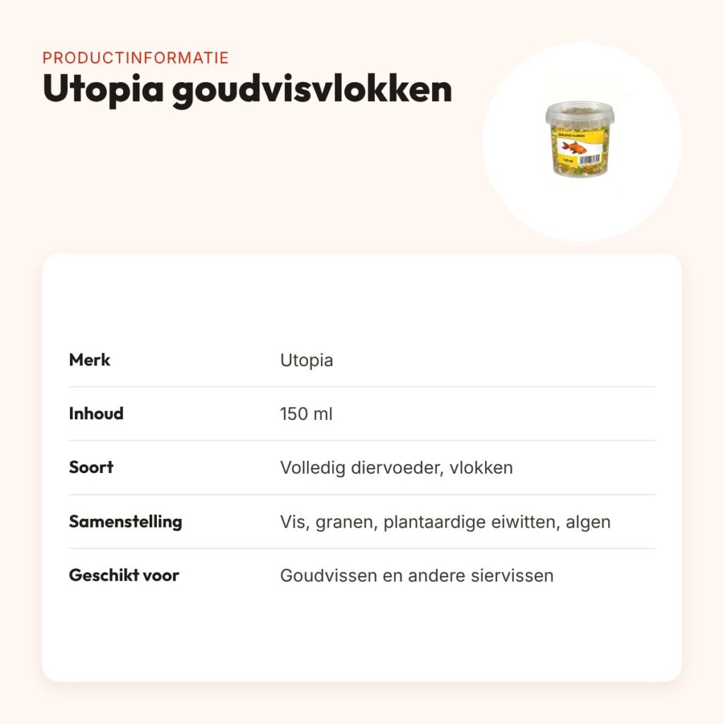 Utopia goudvisvlokken 150 ml – drijvend visvoer – productinformatie