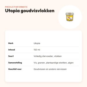 Utopia goudvisvlokken 150 ml – drijvend visvoer – productinformatie
