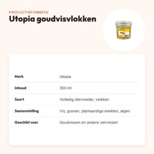 Utopia goudvisvlokken 350 ml – drijvend visvoer – productinformatie