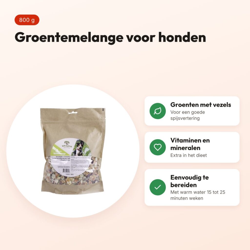 Utopia groentemelange 800 g – aanvullend diervoeder voor honden – voordelen