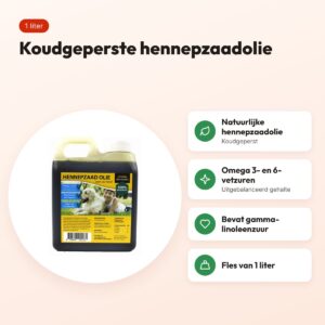 Utopia hennepzaadolie 1 liter – koudgeperst, voor honden – voordelen