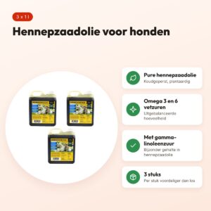 Utopia hennepzaadolie hond 1 l – koudgeperst – multipack 3 stuks – voordelen