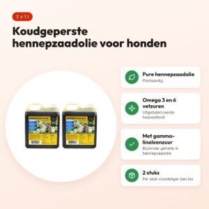 Utopia hennepzaadolie voor honden 1 l – multipack 2 stuks – voordelen