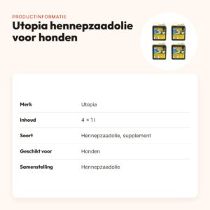 Utopia hennepzaadolie voor honden 1 l – multipack 4 stuks – productinformatie