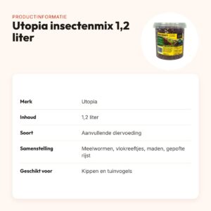 Utopia insectenmix 1,2 liter – dierlijke eiwitten voor kippen en tuinvogels – productinformatie