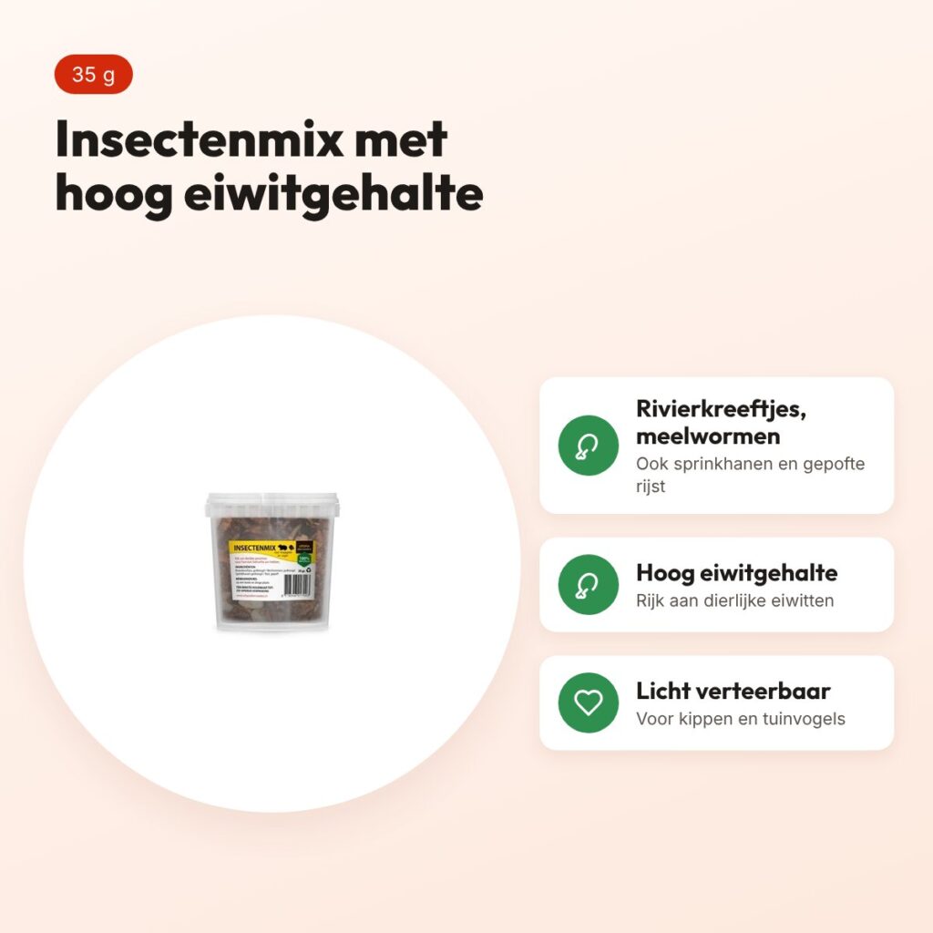 Utopia insectenmix 35 g – hoog eiwit voor kippen en tuinvogels – voordelen