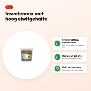 Utopia insectenmix 35 g – hoog eiwit voor kippen en tuinvogels – voordelen