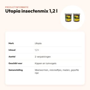 Utopia insectenmix kippen en tuinvogels 1,2 l – multipack 2 stuks – productinformatie