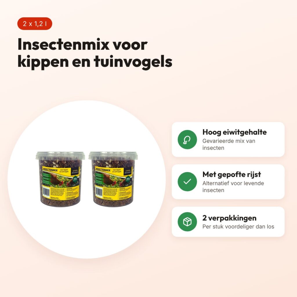 Utopia insectenmix kippen en tuinvogels 1,2 l – multipack 2 stuks – voordelen