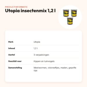 Utopia insectenmix kippen en tuinvogels 1,2 l – multipack 3 stuks – productinformatie