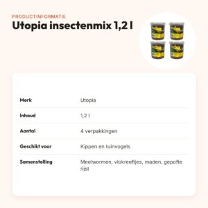 Utopia insectenmix kippen en tuinvogels 1,2 l – multipack 4 stuks – productinformatie