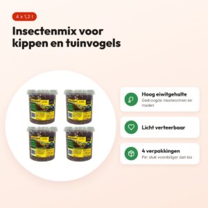 Utopia insectenmix kippen en tuinvogels 1,2 l – multipack 4 stuks – voordelen