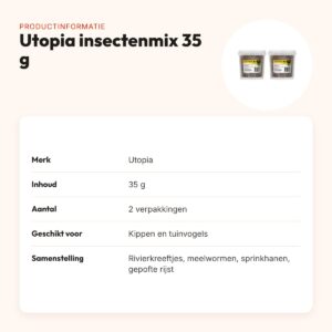 Utopia insectenmix kippen en tuinvogels 35 g – multipack 2 stuks – productinformatie