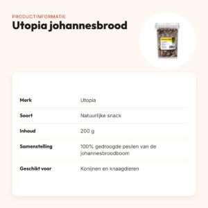 Utopia johannesbrood 200 g – natuurlijke snack voor konijnen en knaagdieren – productinformatie