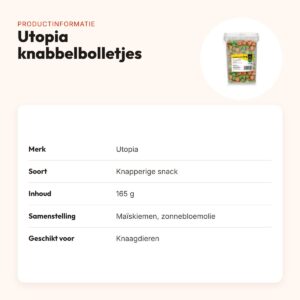 Utopia knabbelbolletjes 165 g – knapperige snack voor knaagdieren – productinformatie