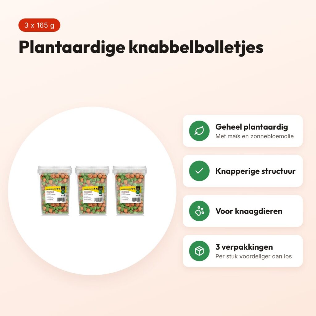 Utopia knabbelbolletjes knaagdieren 165 g – plantaardig, multipack 3 stuks – voordelen