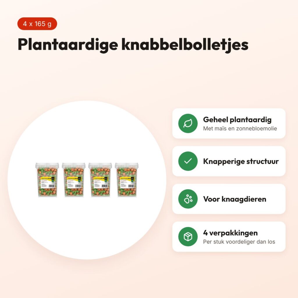 Utopia knabbelbolletjes knaagdieren 165 g – plantaardig, multipack 4 stuks – voordelen