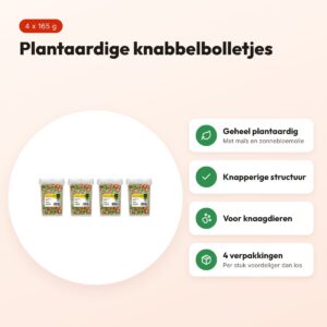 Utopia knabbelbolletjes knaagdieren 165 g – plantaardig, multipack 4 stuks – voordelen
