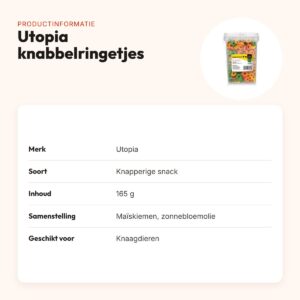 Utopia knabbelringetjes 165 g – knapperige snack voor knaagdieren – productinformatie