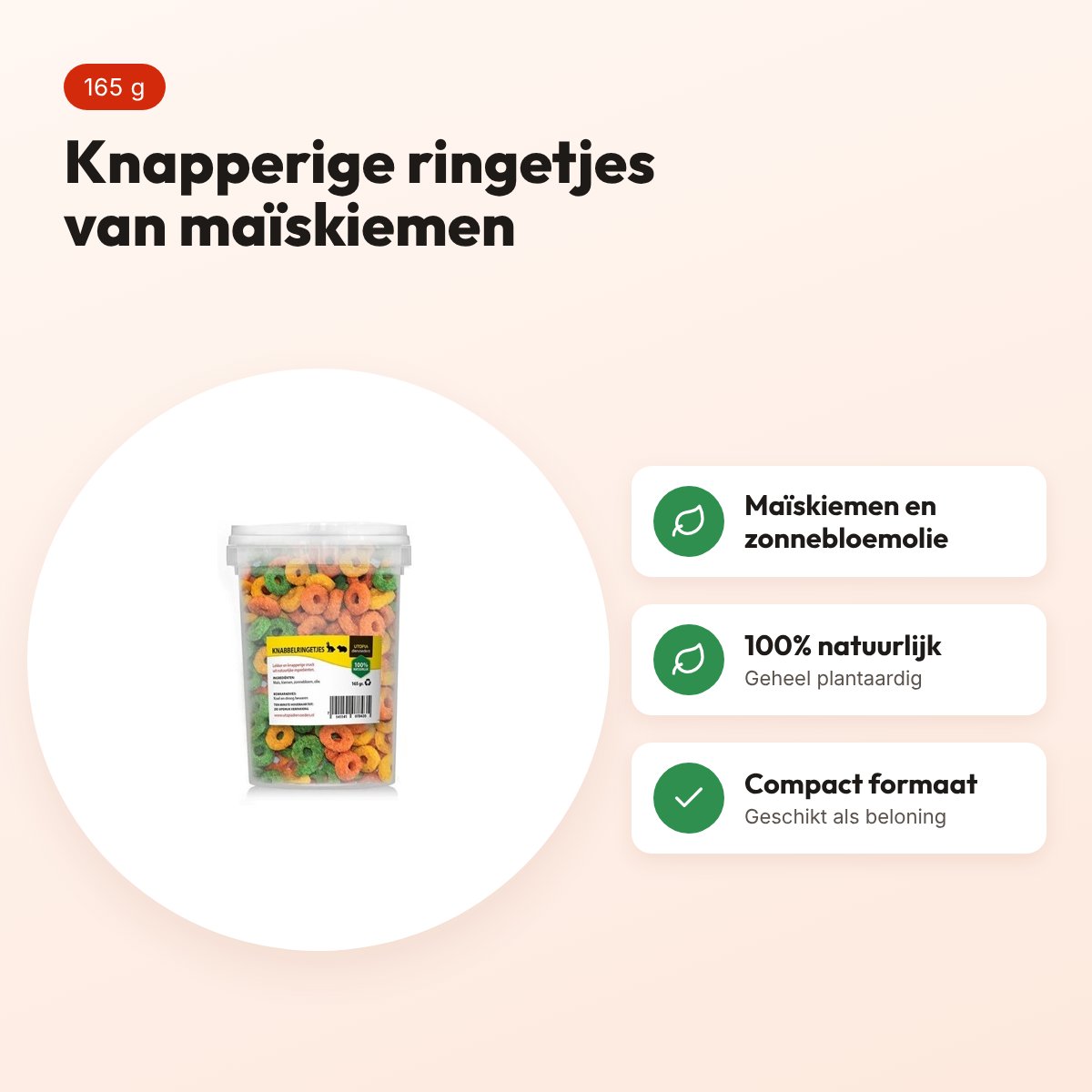 Utopia knabbelringetjes 165 g – knapperige snack voor knaagdieren – voordelen