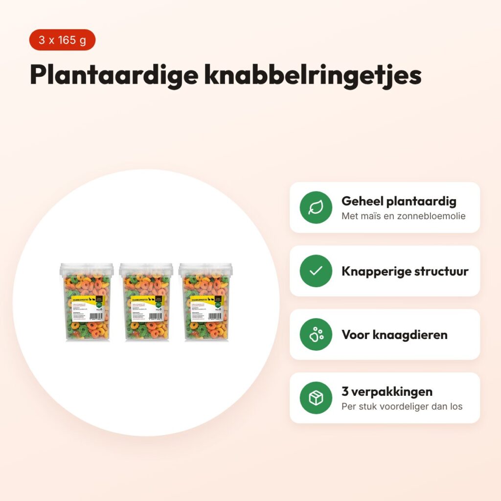 Utopia knabbelringetjes knaagdieren 165 g – plantaardig, multipack 3 stuks – voordelen