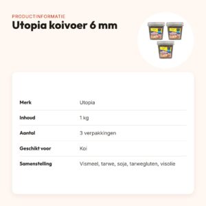 Utopia koivoer 6 mm met probiotica 1 kg – multipack 3 stuks – productinformatie