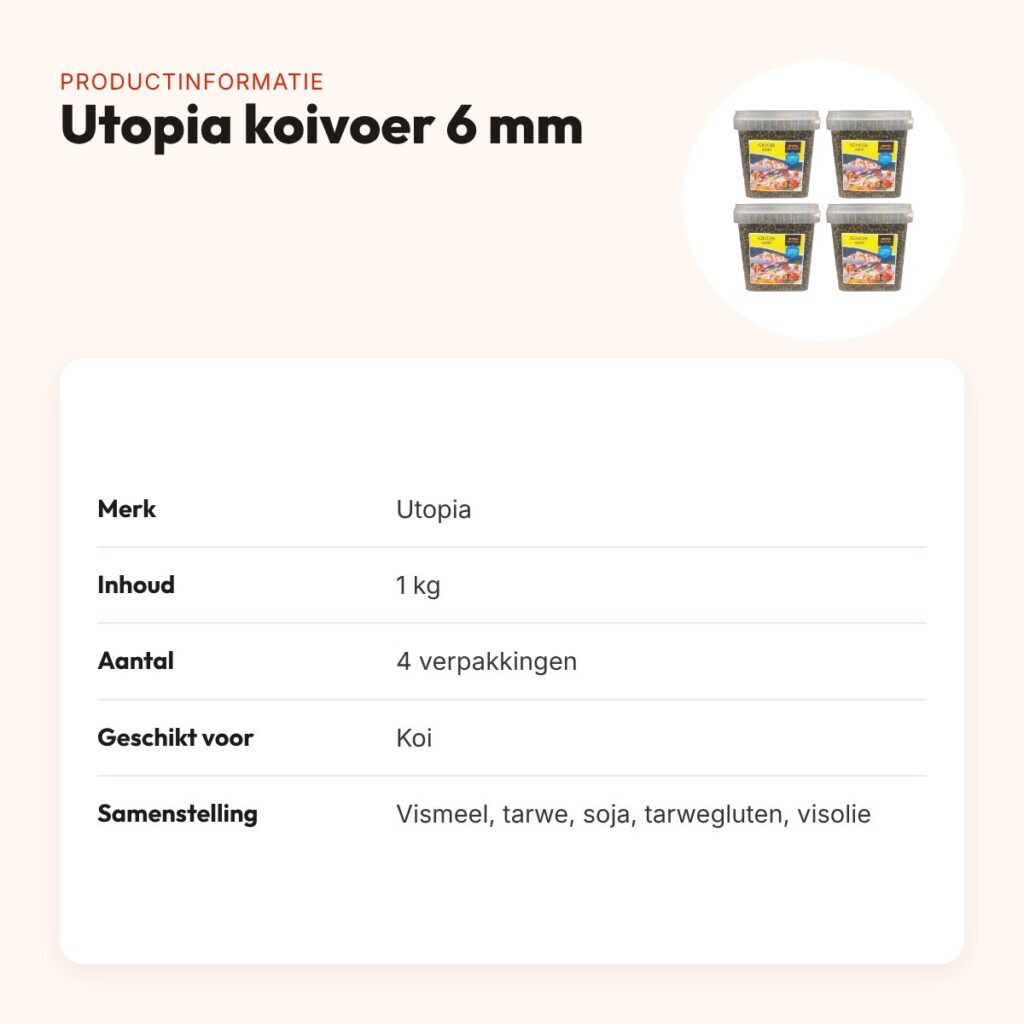 Utopia koivoer 6 mm met probiotica 1 kg – multipack 4 stuks – productinformatie
