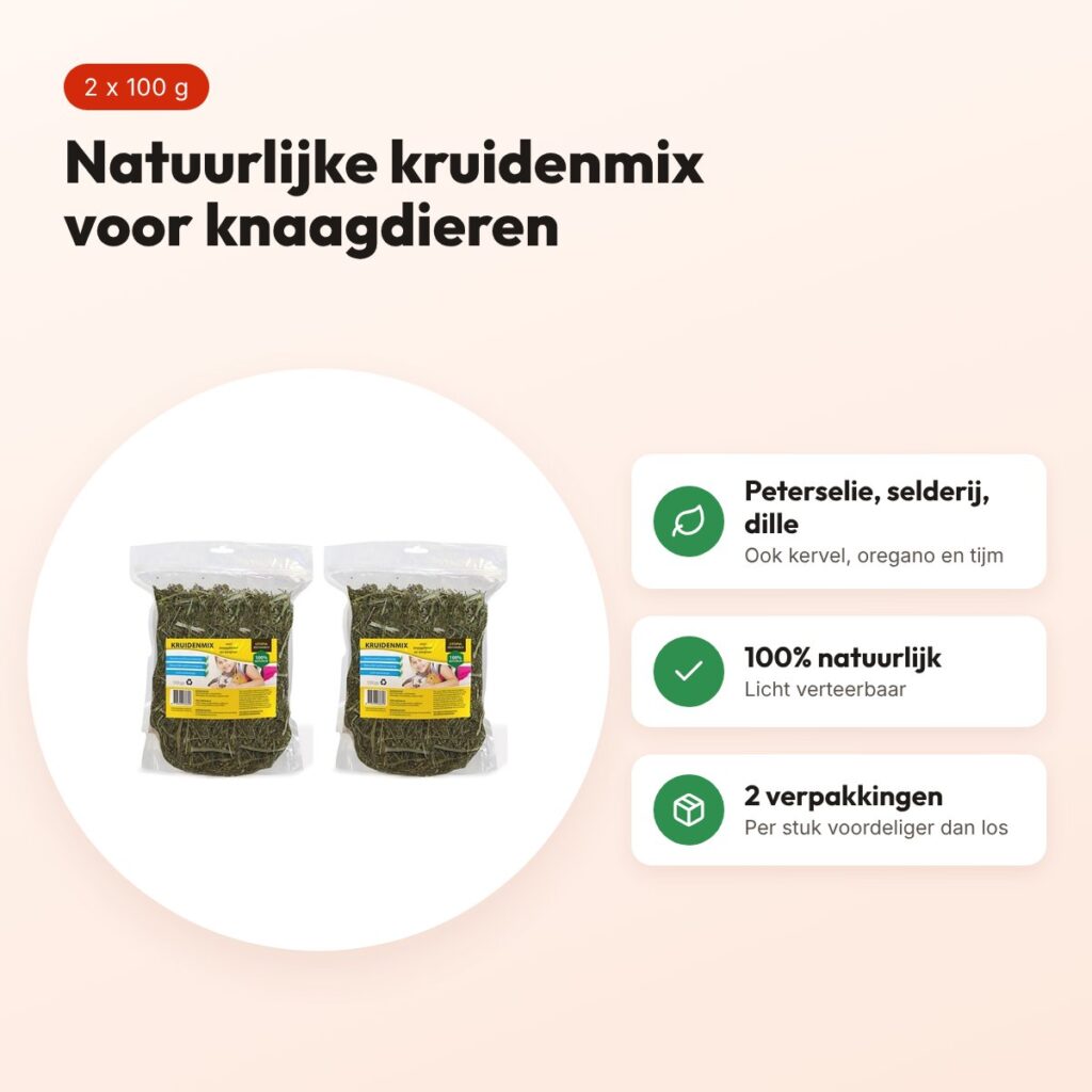 Utopia kruidenmix knaagdieren 100 g – peterselie, dille – multipack 2 stuks – voordelen