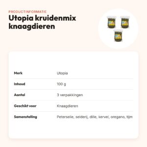 Utopia kruidenmix knaagdieren 100 g – peterselie, dille – multipack 3 stuks – productinformatie