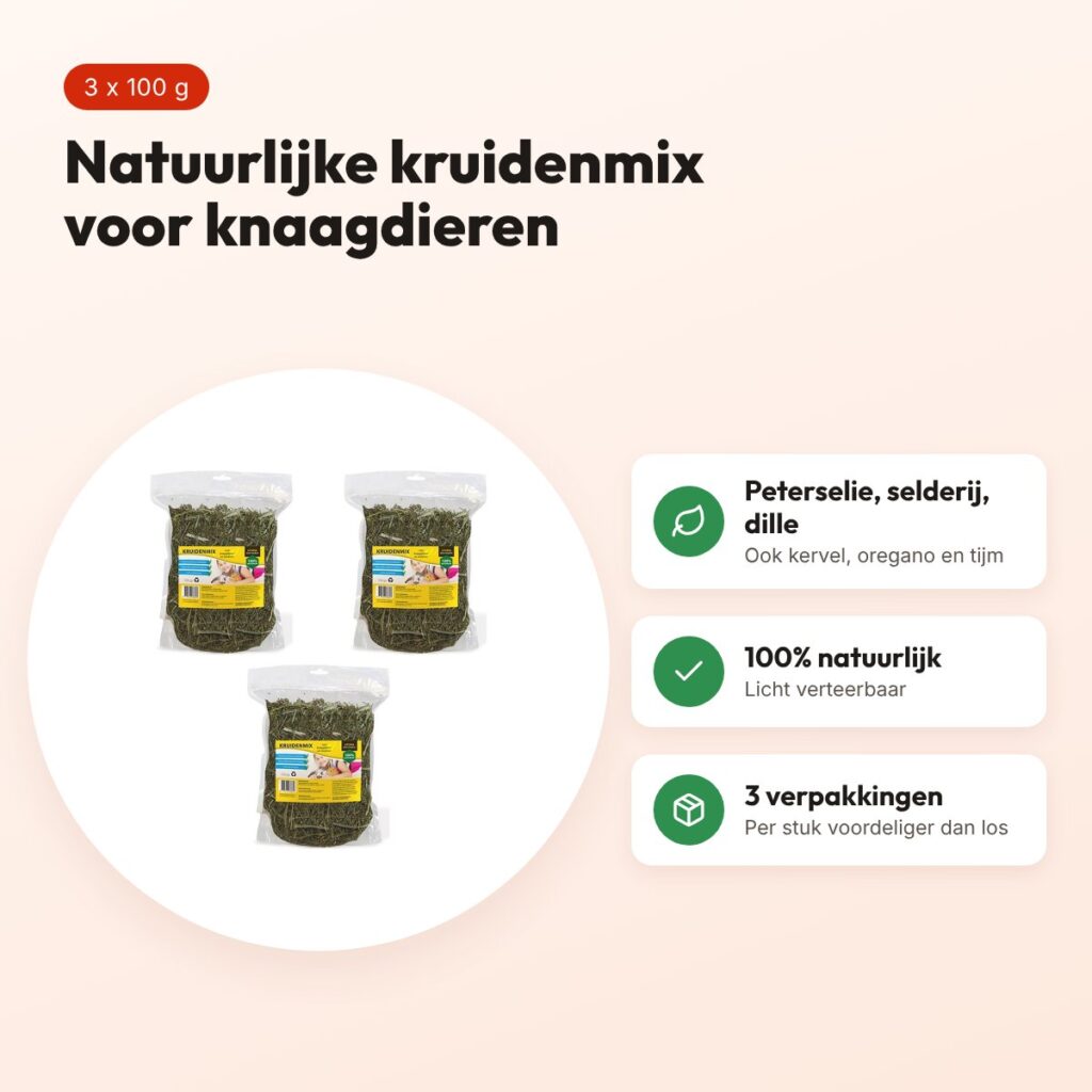 Utopia kruidenmix knaagdieren 100 g – peterselie, dille – multipack 3 stuks – voordelen
