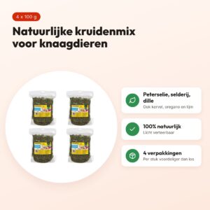 Utopia kruidenmix knaagdieren 100 g – peterselie, dille – multipack 4 stuks – voordelen
