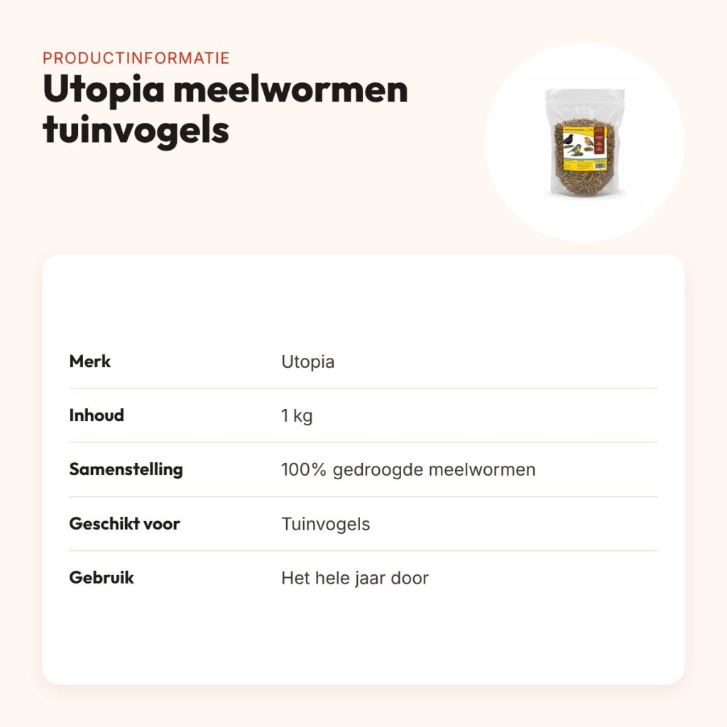 Utopia meelwormen voor tuinvogels 1 kg – gedroogd – productinformatie