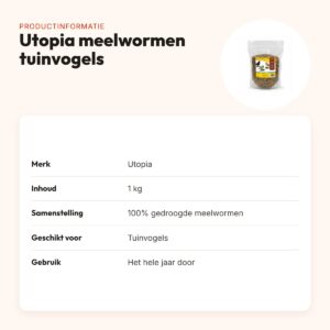 Utopia meelwormen voor tuinvogels 1 kg – gedroogd – productinformatie
