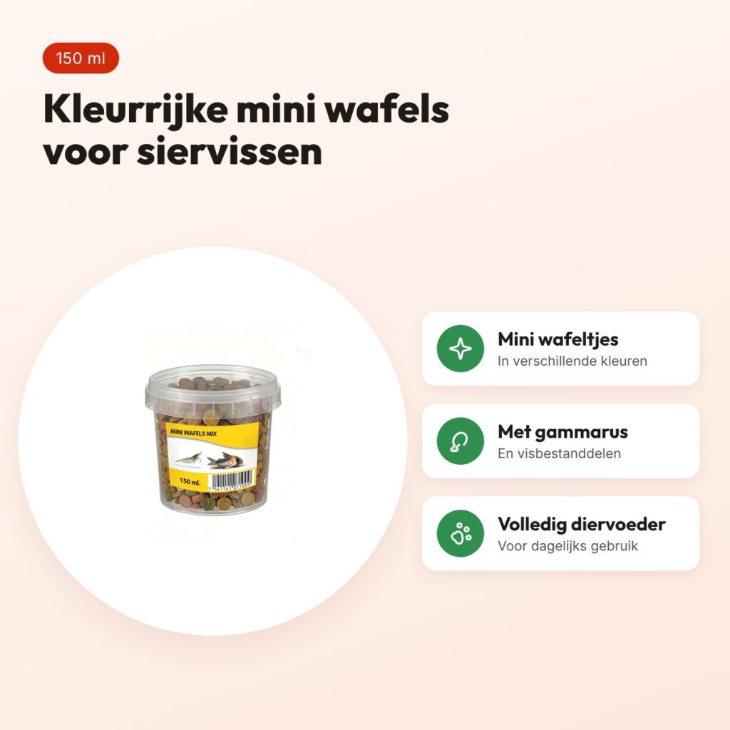 Utopia mini wafels mix visvoer 150 ml – voordelen