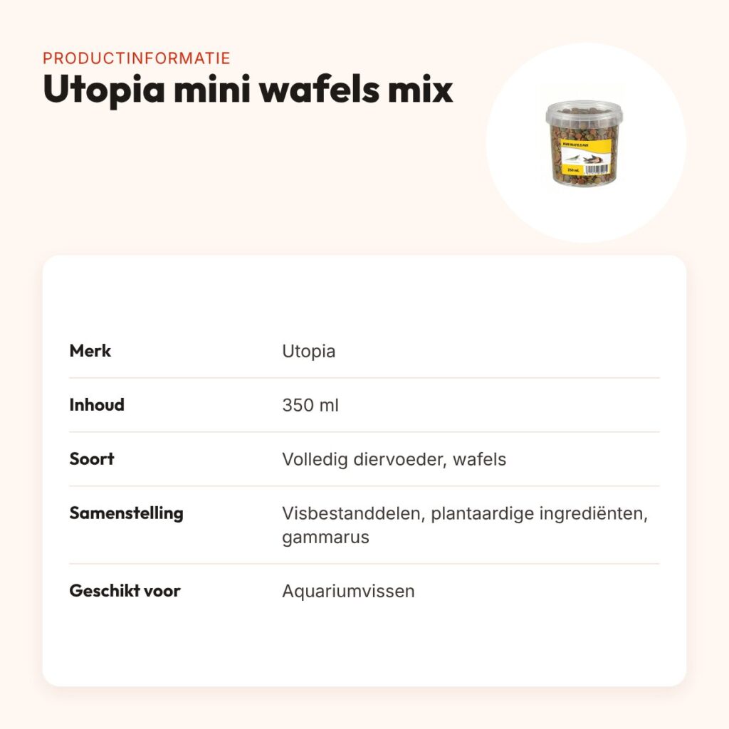 Utopia mini wafels mix visvoer 350 ml – productinformatie