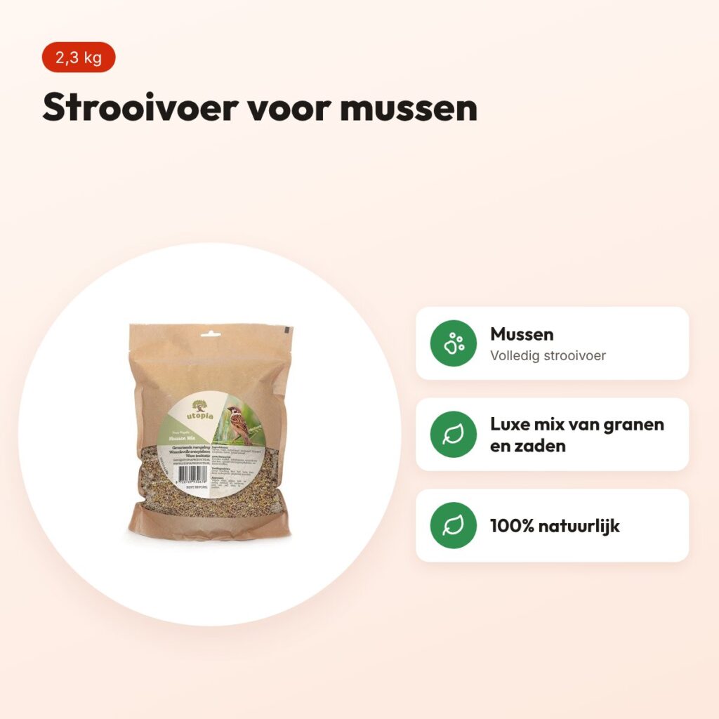 Utopia Mussenmix strooivoer 2,3 kg – luxe tuinvogelvoer voor mussen – voordelen