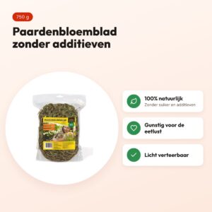 Utopia paardenbloemblad 750 g – voor konijnen en knaagdieren – voordelen