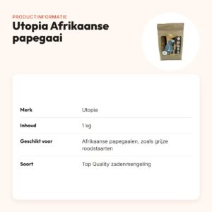 Utopia papegaaienvoer Afrikaans Top Quality 1 kg – met tijmpoeder – productinformatie