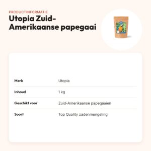 Utopia papegaaienvoer Zuid-Amerikaans Top Quality 1 kg – met tijmpoeder – productinformatie
