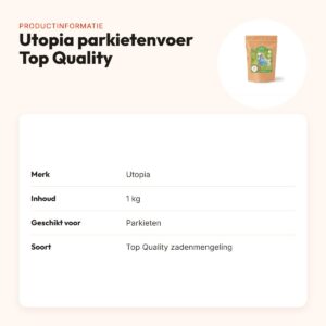 Utopia parkietenvoer Top Quality 1 kg – met tijmpoeder – productinformatie