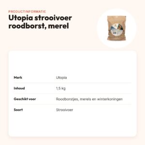 Utopia Roodborst/Merel/Winterkoning Mix strooivoer 1,5 kg – productinformatie
