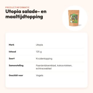 Utopia salade- en maaltijdtopping kruiden 125 g – voor vogels – productinformatie
