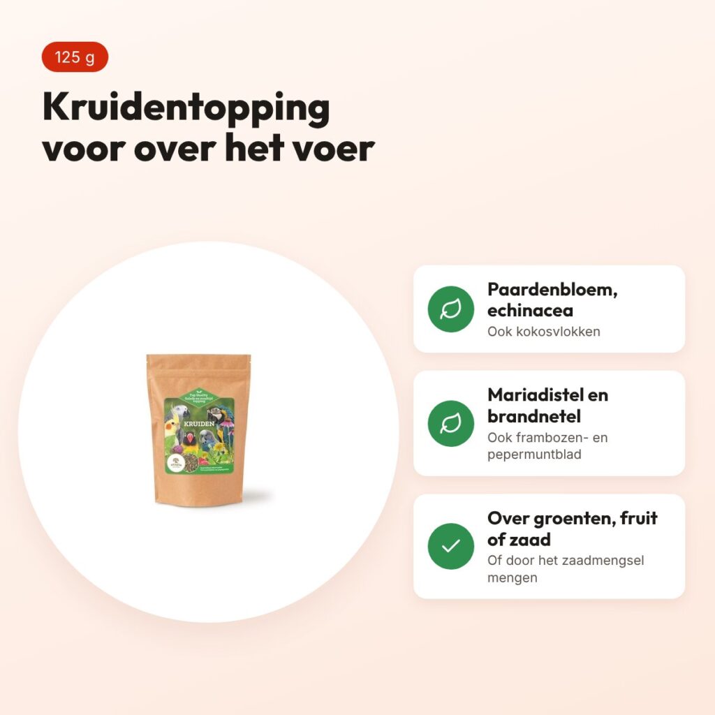 Utopia salade- en maaltijdtopping kruiden 125 g – voor vogels – voordelen