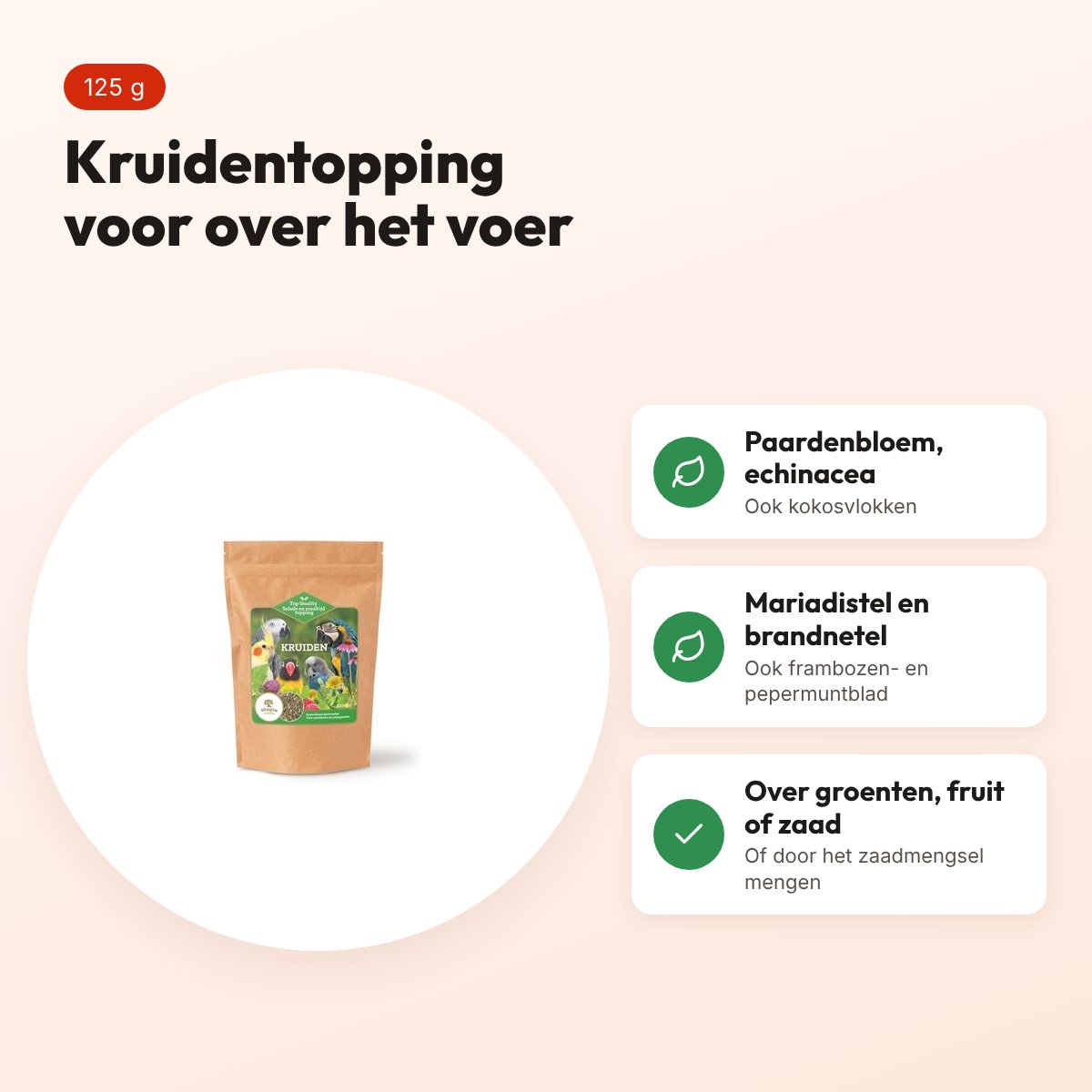 Utopia salade- en maaltijdtopping kruiden 125 g – voor vogels – voordelen