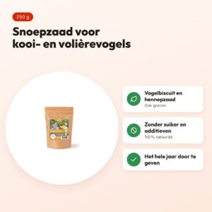 Utopia snoepzaad 250 g – snack voor kooi- en volièrevogels – voordelen